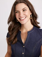 Denim Button-Down Dress