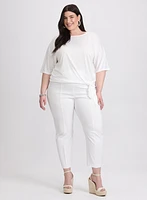Pointelle Elbow Sleeve Top