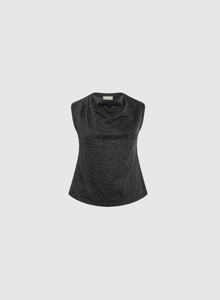 Funnel Neck Sleeveless Sweater