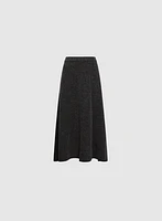 Asymmetric Hem Midi Skirt
