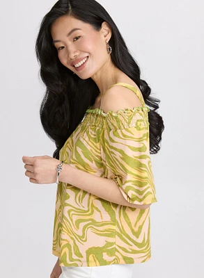 Abstract Off-Shoulder Top