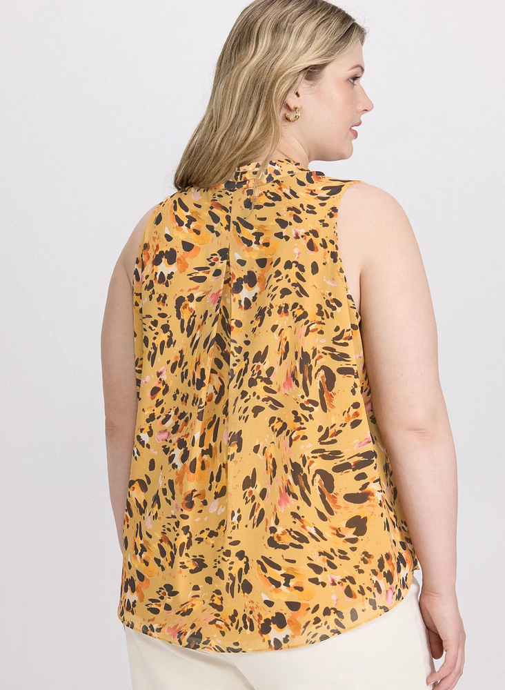 Blouse léopard à effet cravate