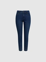 Rhinestone Embellished Slim Leg Jeans