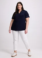 Joseph Ribkoff - Tonal Trim Polo Top