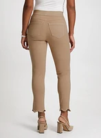 Scalloped Hem Pull-On Denim Pants
