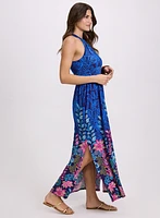 Leaf Print Maxi Dress