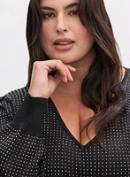 Rhinestone Detail Sweater