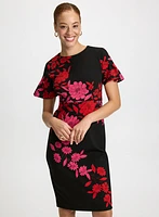 Short Crepe Floral Dress