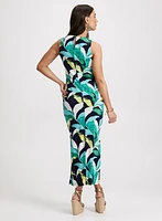 Tropical Print Midi Dress
