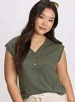 Knit Cap Sleeve Top