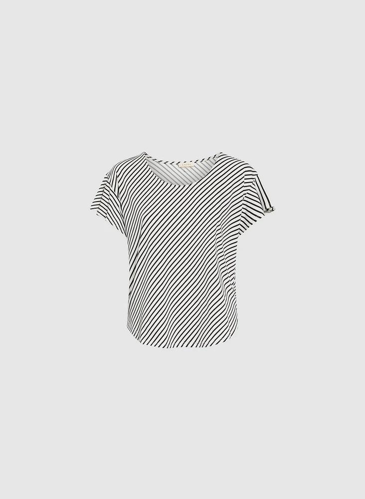 Diagonal Stripe Print Top