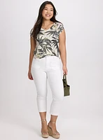 Embellished Palm Print T-Shirt