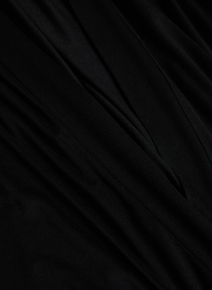 Open-Front Asymmetric Hem Cardigan