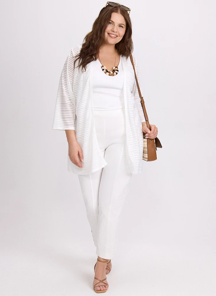 Textured Open Cardigan
