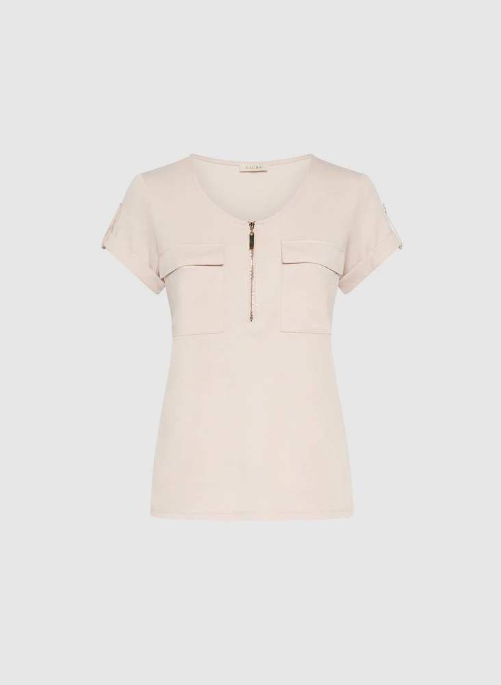 Zip Front T-Shirt
