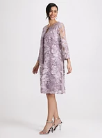 Floral Embroidered Illusion Dress