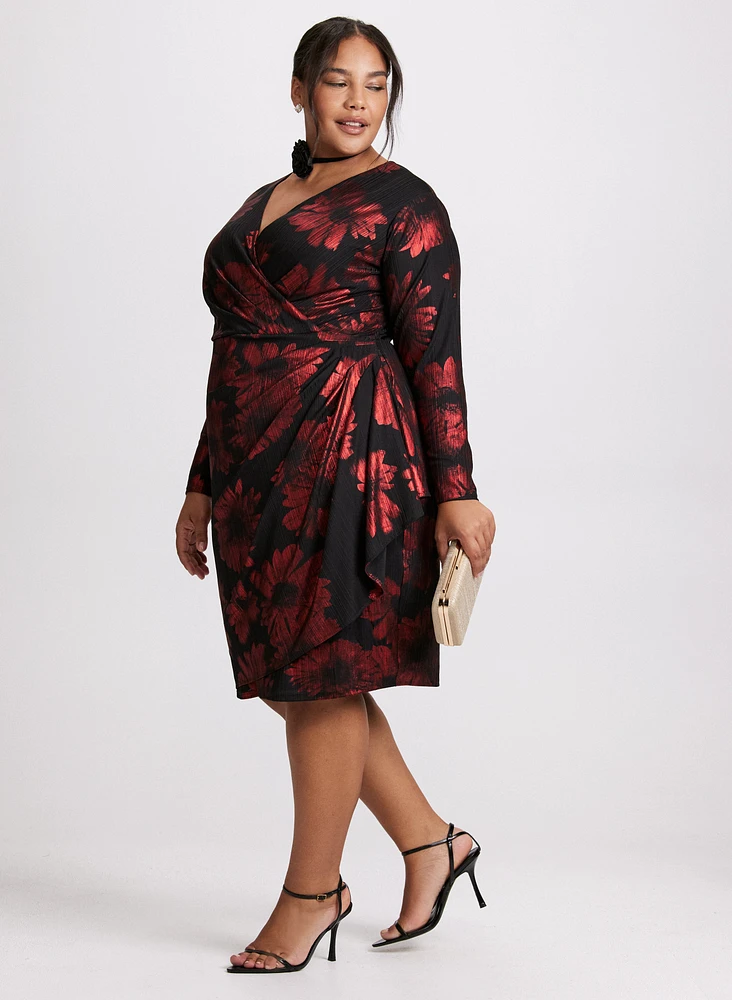 Robe en jersey à coquelicots