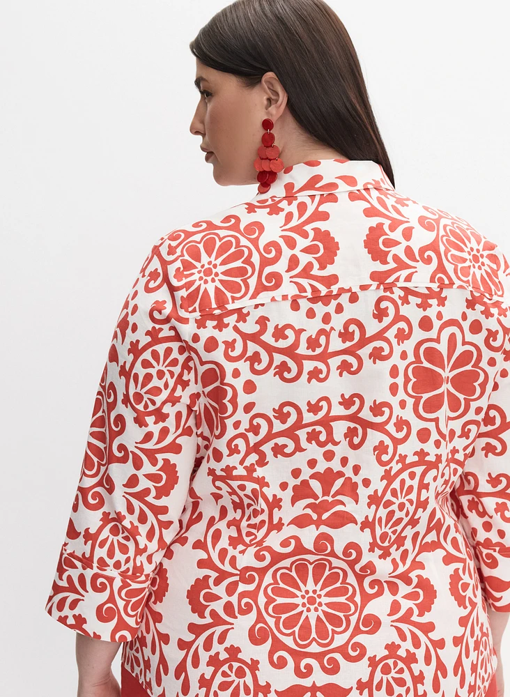 Melanie Lyne - Blouse en lin à motif paisley
