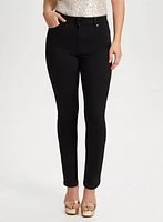 Rhinestone Detail Straight Leg Jeans