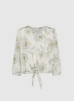 Floral Tied Hem Blouse
