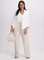 Open Crinkle Jacket & Pull-On Wide-Leg Pants