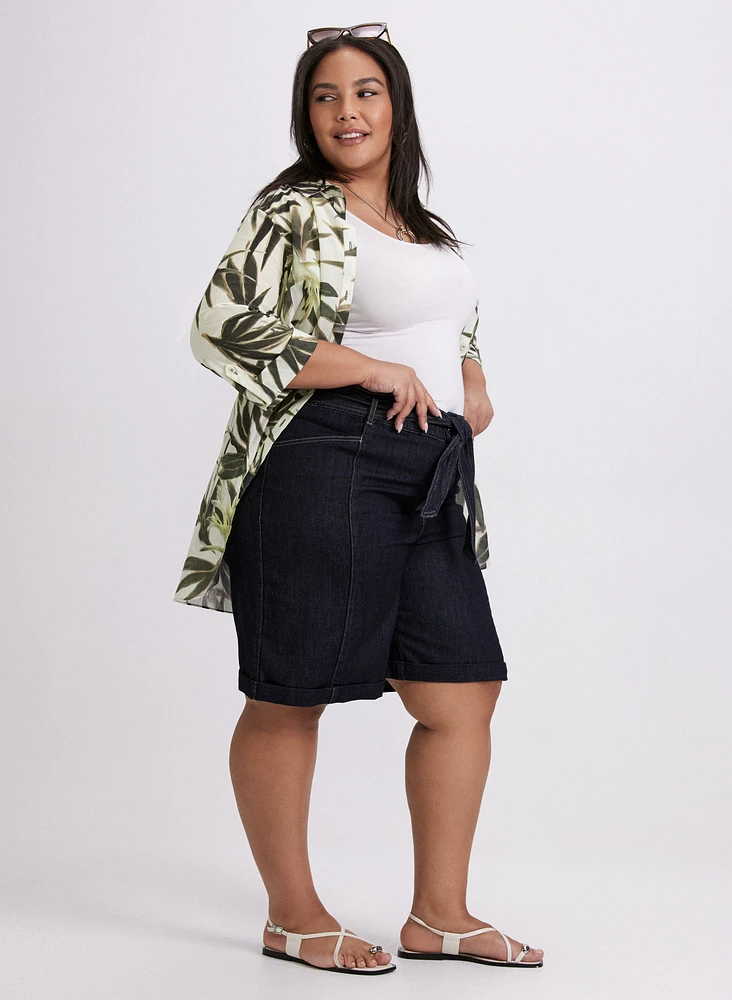 Wide-Leg Jean Shorts