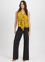 Blouse léopard à effet cravate