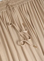 Satin Drawstring Waist Skirt