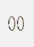 Leopard Print Hoop Earrings