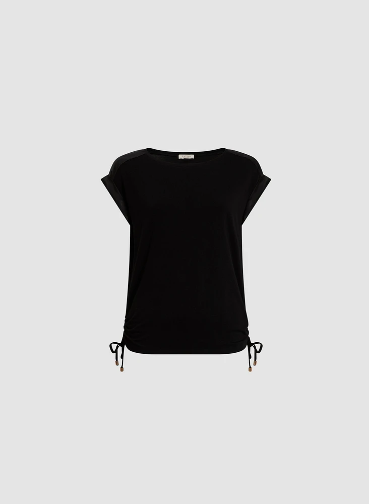 T-Shirt With Satin & Drawstring