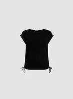 T-Shirt With Satin & Drawstring
