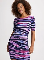 Abstract Stripe Print Dress