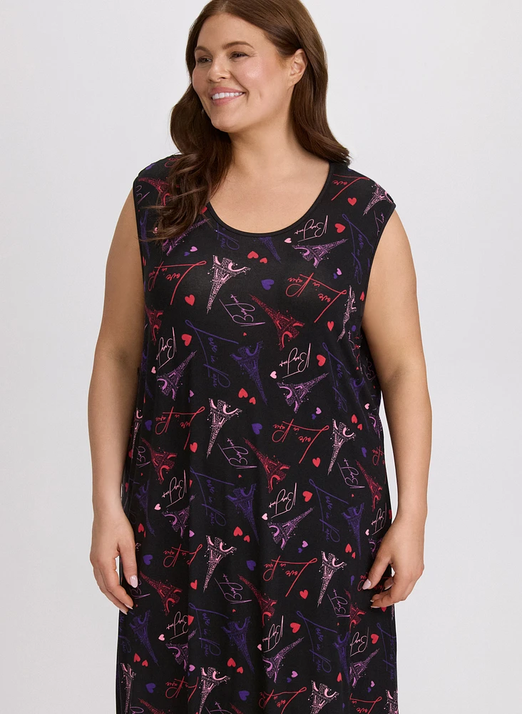 Paris Print Nightgown