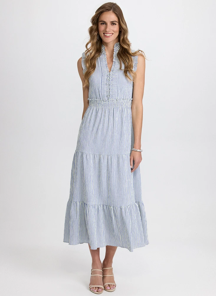 Striped Ruffle Detail Dress