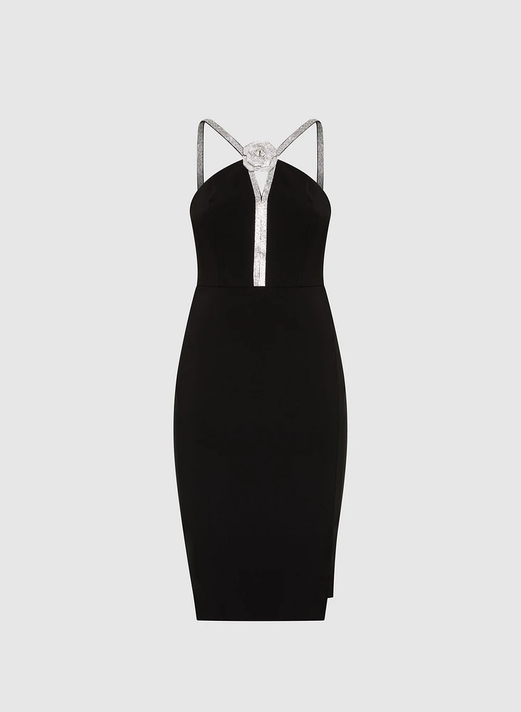 Rhinestone Trim Dress