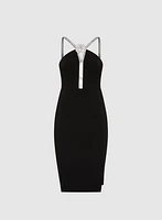 Rhinestone Trim Dress