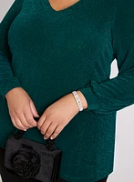 Metallic Long Sleeve Top