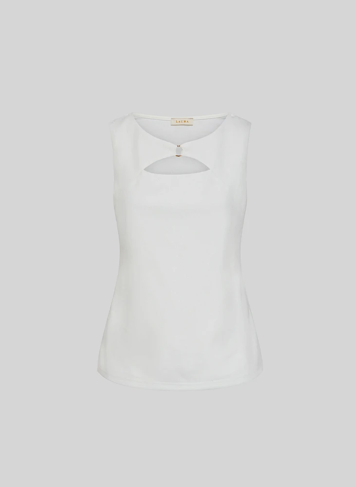 Cutout Detail Sleeveless Top