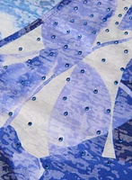Embellished Leaf Print T-Shirt
