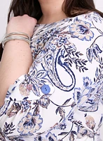 Paisley Tied-Hem Top