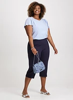 Slit Detail Straight Leg Capris