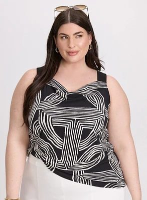 Geometric Stripe Print Top