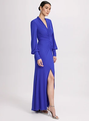 Ruched Crepe Dress
