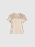 Satin V-Neck Blouse