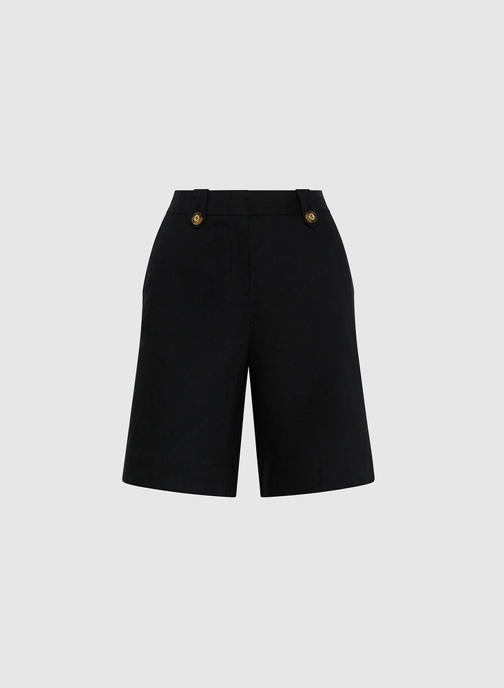 Short en mélange de lin extensible