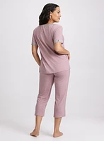 Lace Trim Polka Dot Pyjama Set