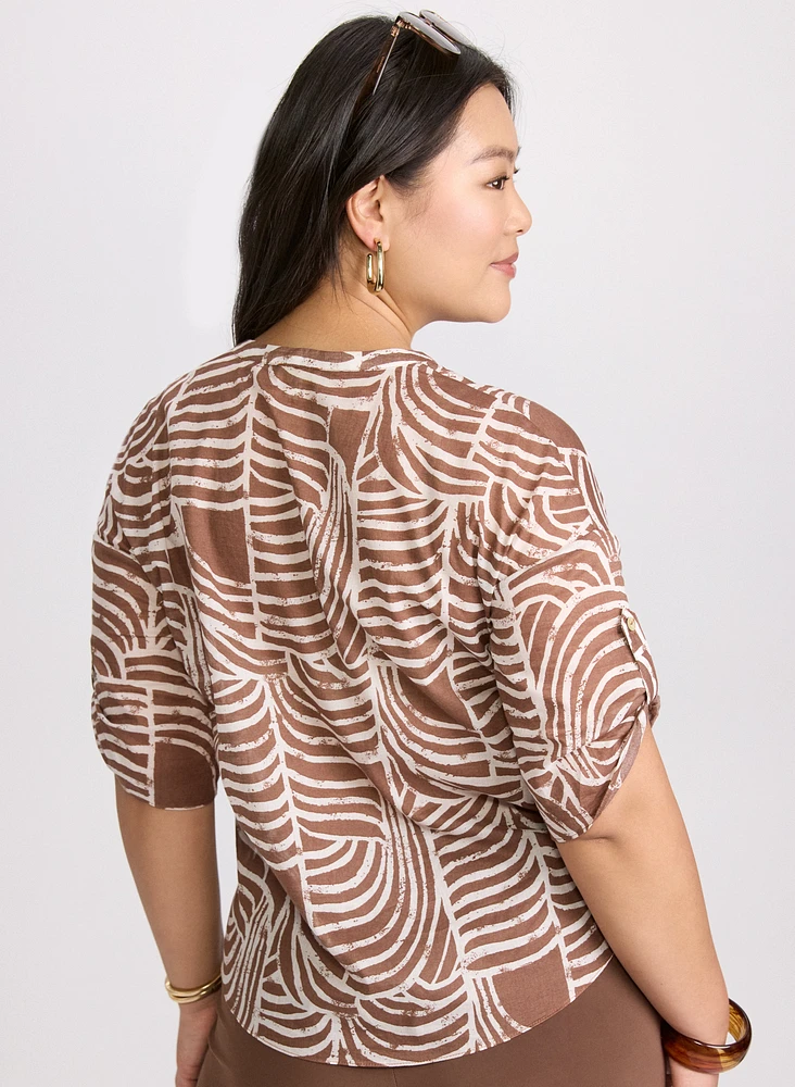 Abstract Cotton Blouse