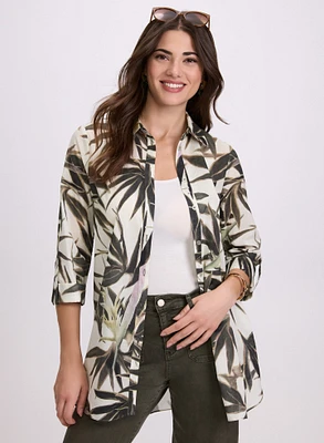 Blouse à motif feuilles
