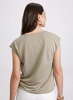 T-shirt à détail en dentelle