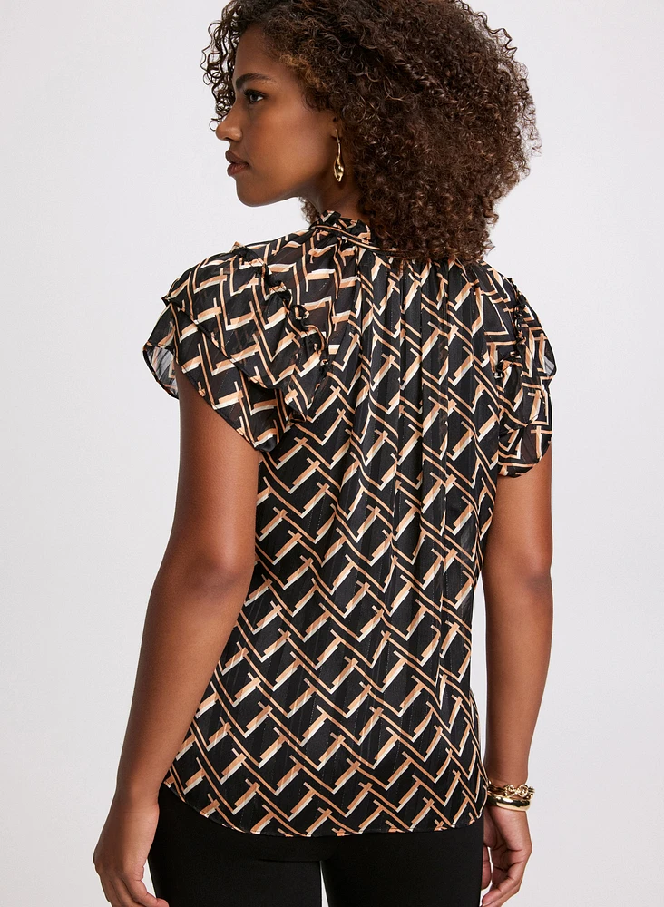 Geometric Print Blouse